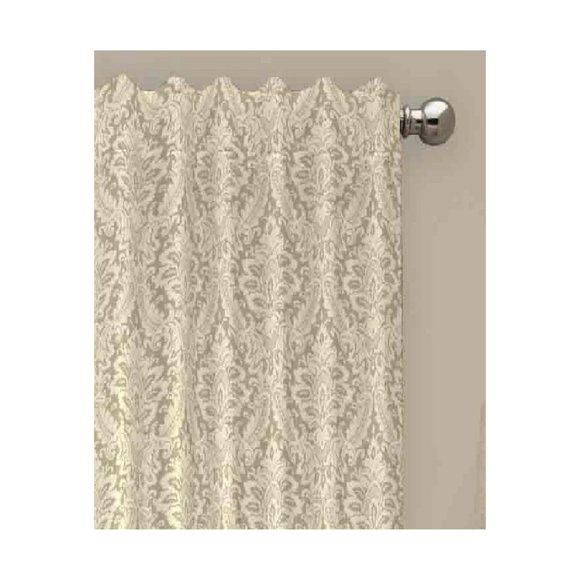 Waverly NIP Linen 1-Panel DONNINGTON Damask Light Filtering Window Curtain 52x63 - Picture 3 of 5
